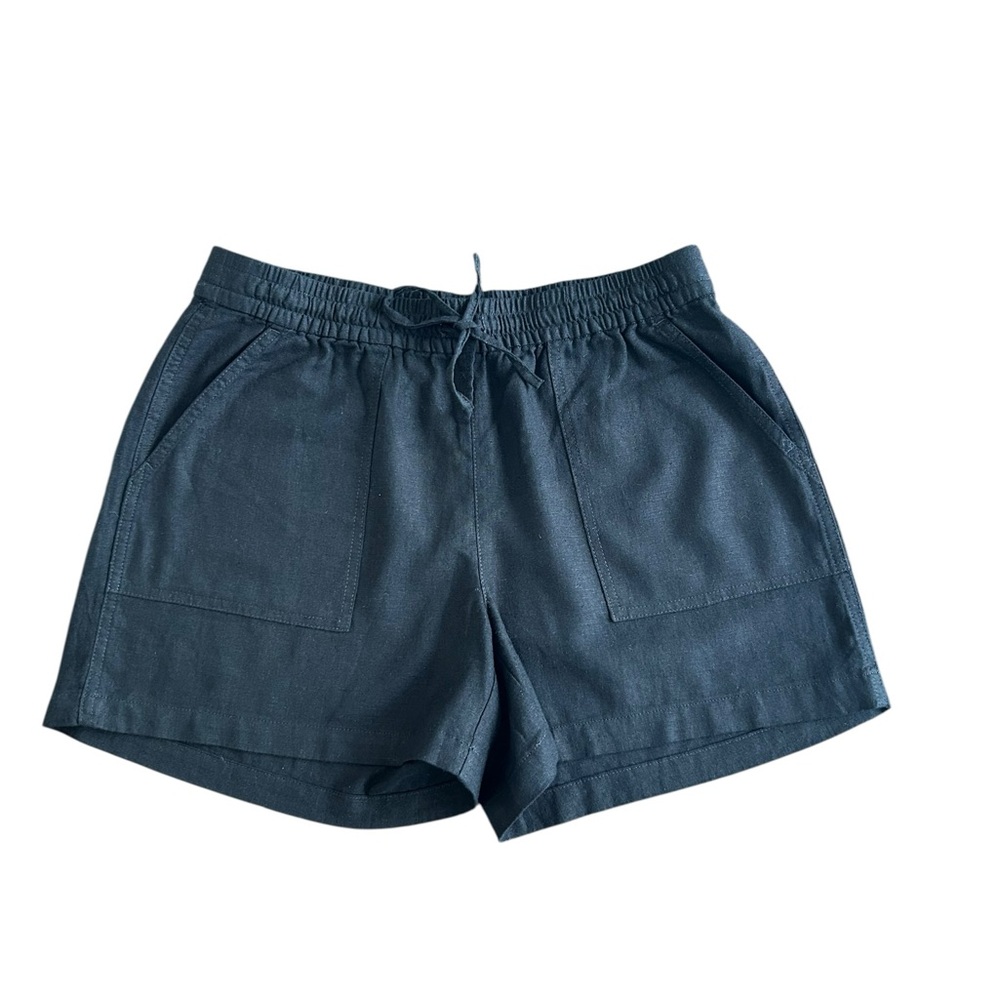 J. Crew High Waist Black Linen Shorts
